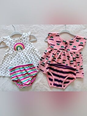 Dress bundle, rainbow, polka dot, stripe floral, Hanna A, Tucker & Tate, 0-3 mo